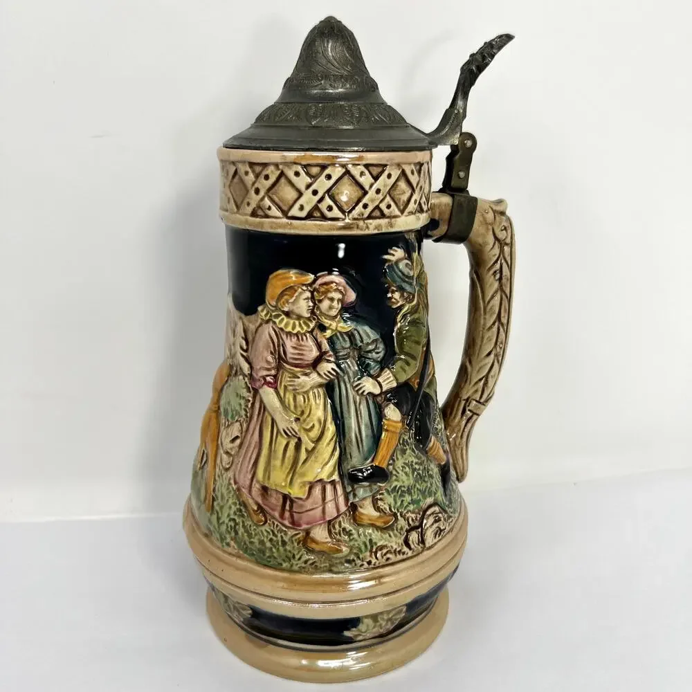 Mid Century German Beer Stein Music Box VTG Collect Decor Wiesn  Octoberfest